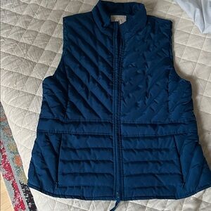 LOFT Teal Quilted Puffer Vest, size MED